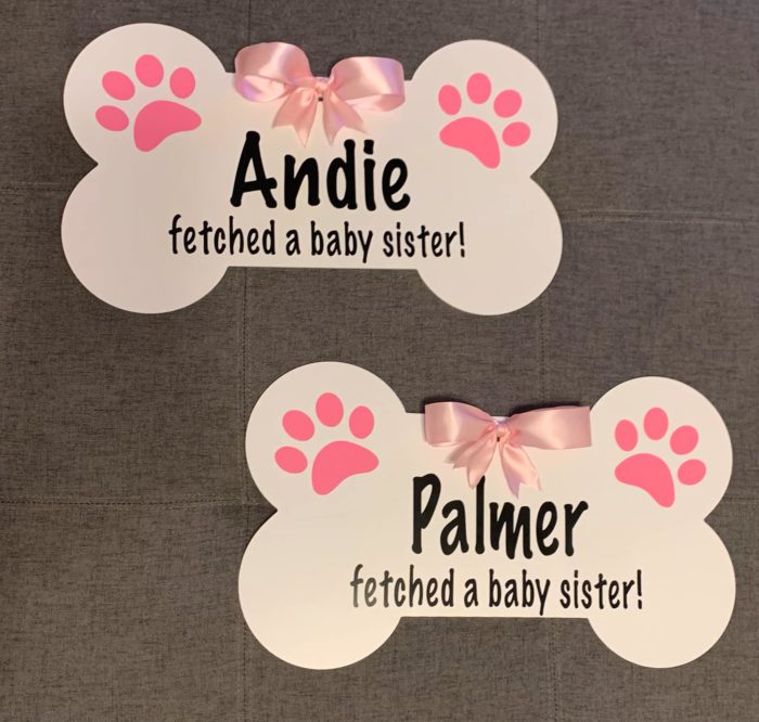 Baby Announcement Yard Sign and Dog Bone Add Ons