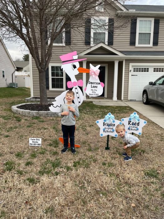 Baby Stork Yard Sign